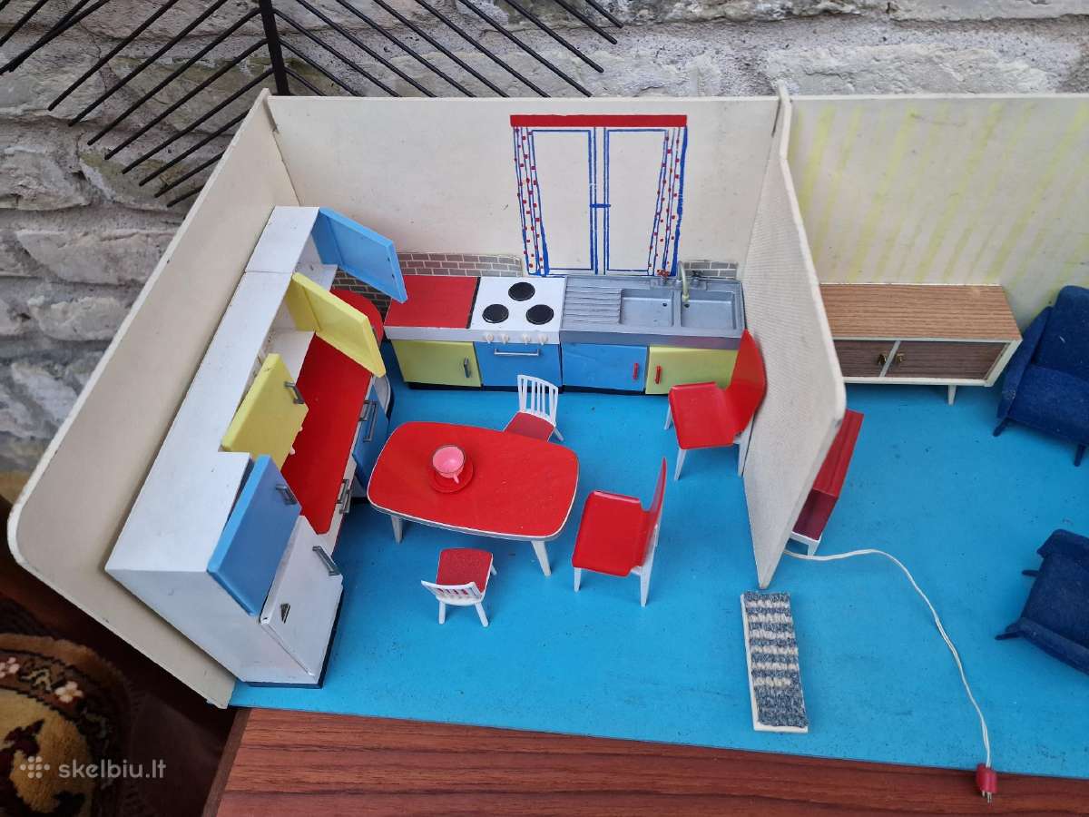 Vintažiniai mid century lėlių namo baldai - nuotraukos Nr. 29