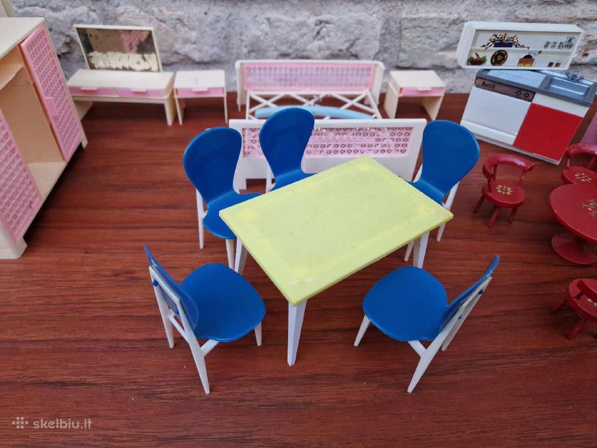 Vintažiniai mid century lėlių namo baldai - nuotraukos Nr. 32
