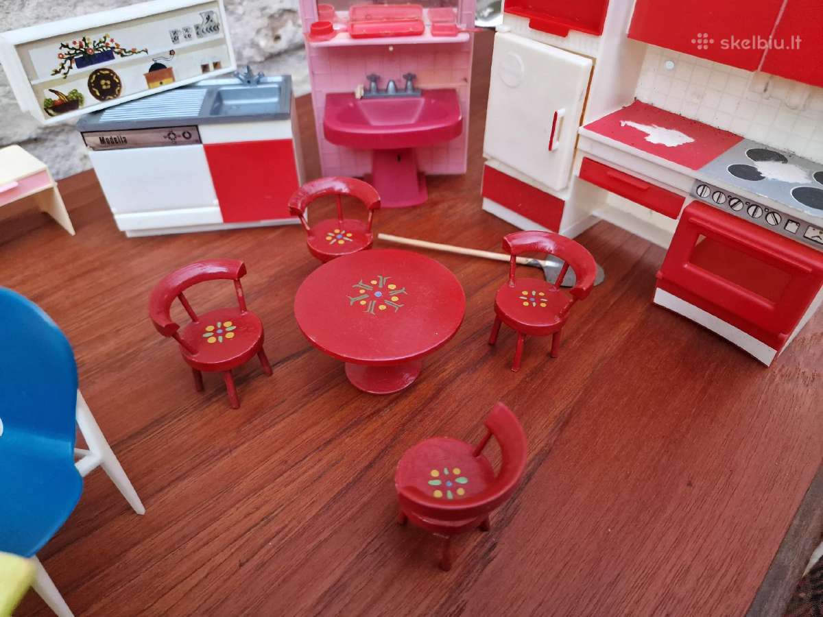 Vintažiniai mid century lėlių namo baldai - nuotraukos Nr. 33