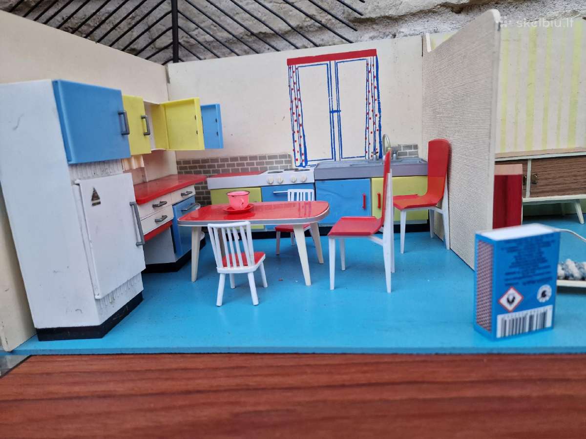 Vintažiniai mid century lėlių namo baldai - nuotraukos Nr. 34
