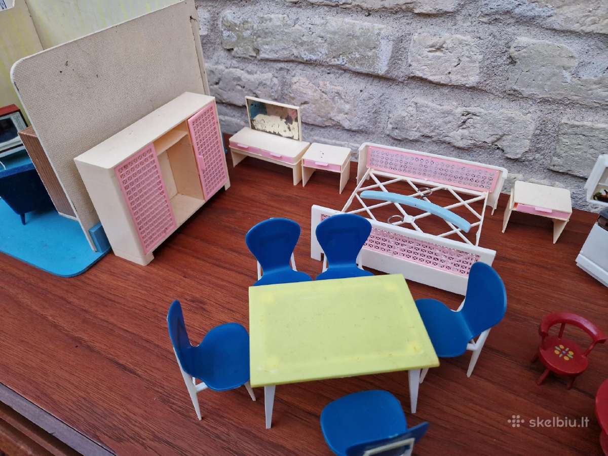 Vintažiniai mid century lėlių namo baldai - nuotraukos Nr. 35