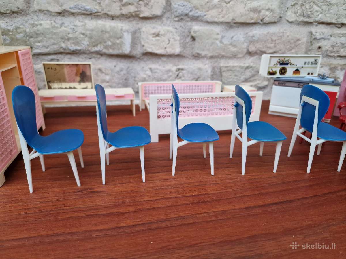 Vintažiniai mid century lėlių namo baldai - nuotraukos Nr. 36
