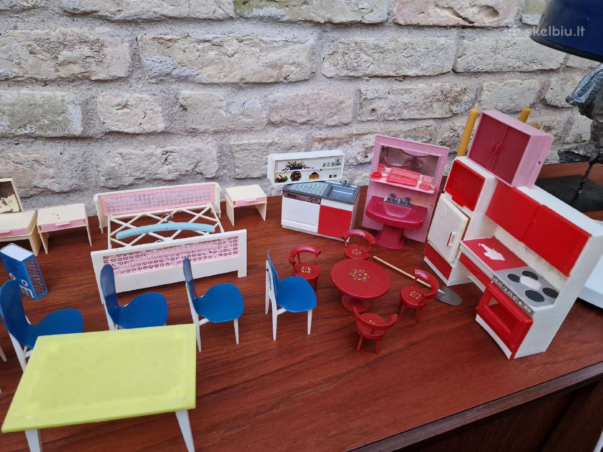 Vintažiniai mid century lėlių namo baldai - nuotraukos Nr. 38