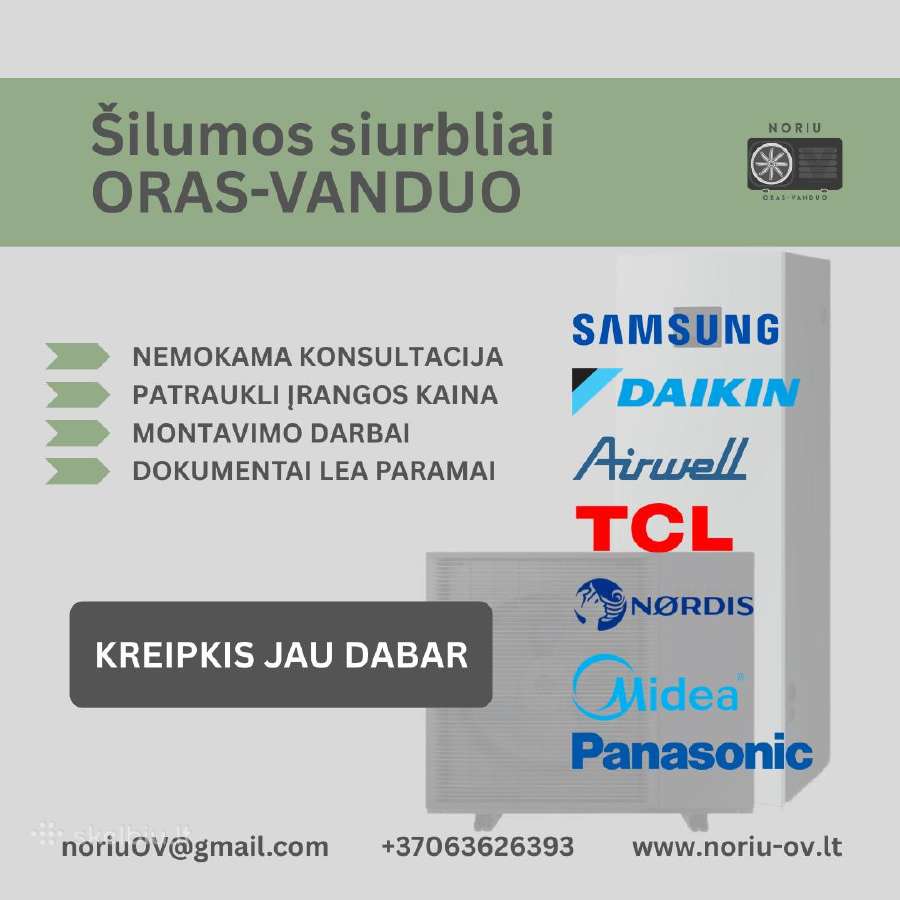 Oras-vanduo šilumos siurbliai