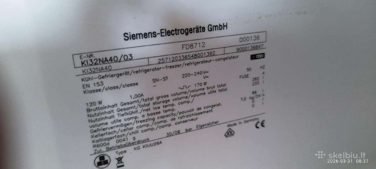 Parduodu saldytuva siemens