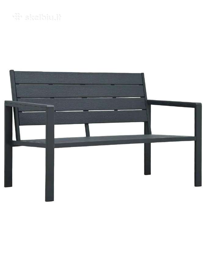 Sodo suoliukas, pilkos spalvos, 120cm, Hdpe