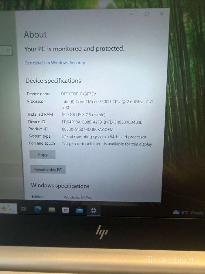 Hp elitebook 830 G5 i5(7)/16/256gb - nuotraukos Nr. 3
