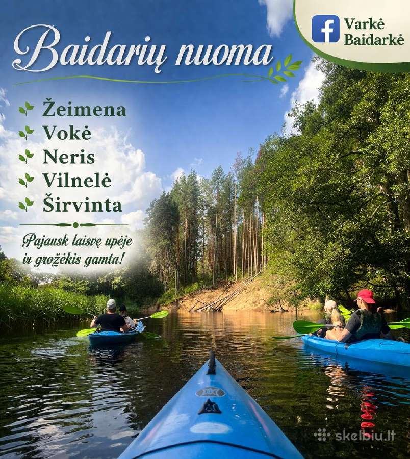Baidarių nuoma Vilniuje, Širvintose ir Pabradėje