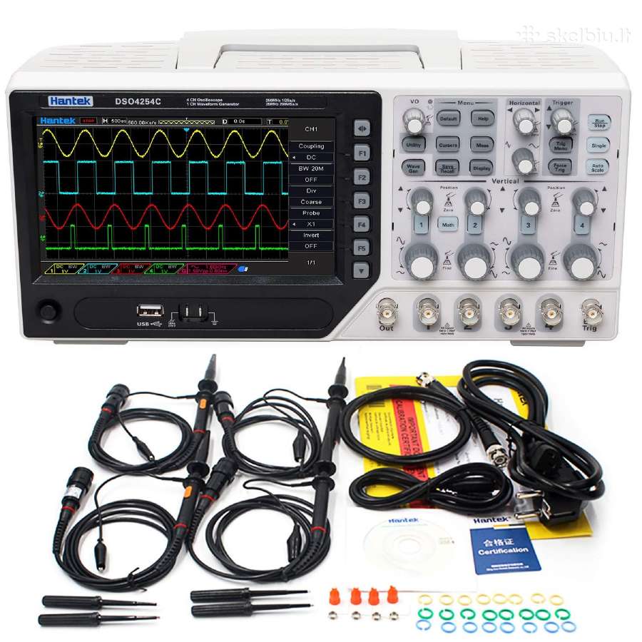 Oscilografas Hantek Dso4254c 4 kanalų 250mhz