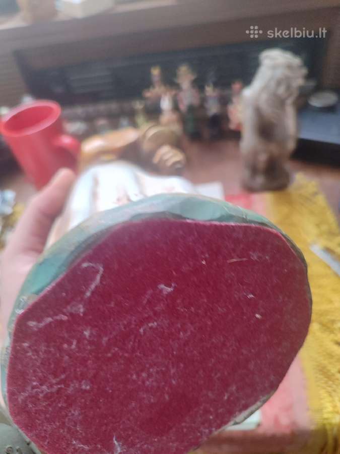 Vintažinė grojančios mergaitės medinė statula - nuotraukos Nr. 11