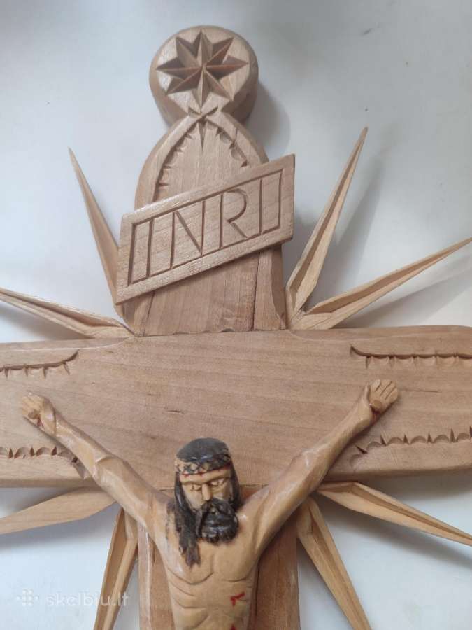 Religija vintažinis medinis kryžius - nuotraukos Nr. 5