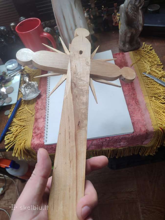 Religija vintažinis medinis kryžius - nuotraukos Nr. 9