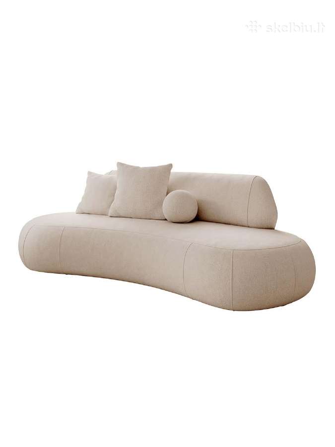 Trivietė kreminės spalvos sofa - nuotraukos Nr. 2