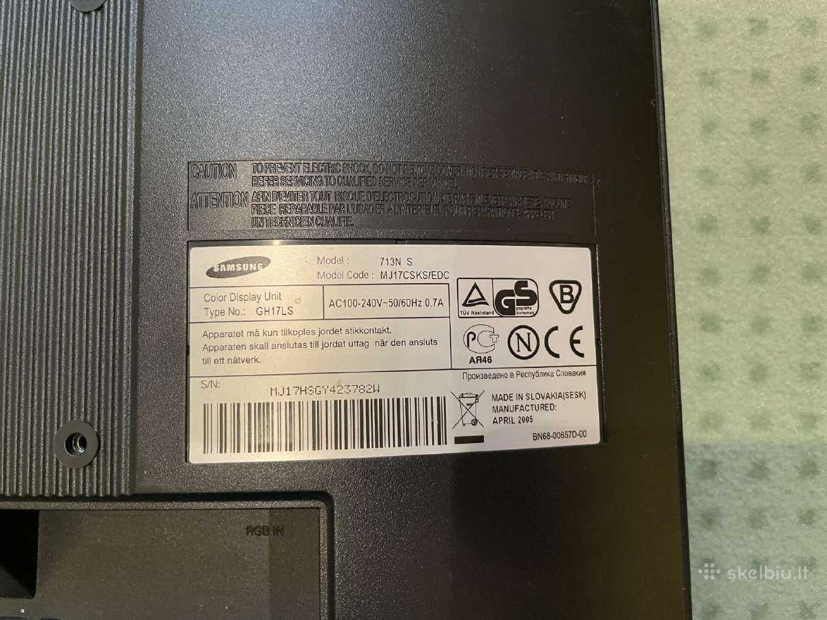 Samsung 17" Kompiuterio monitorius / ekranas - nuotraukos Nr. 2