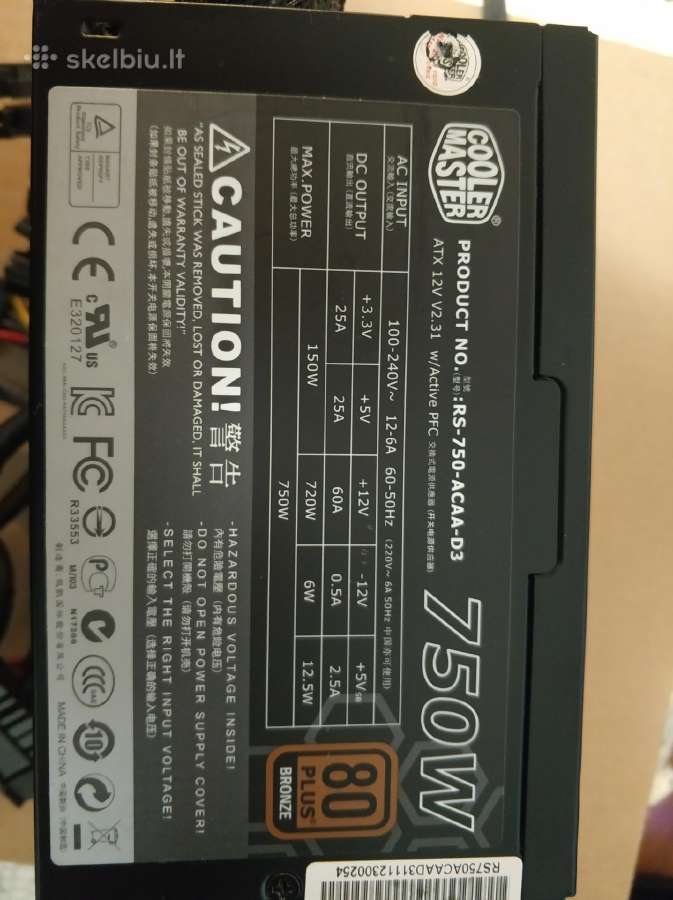 Rx570, Cooler Master GX Bronze 750w, SSD, boxes - nuotraukos Nr. 6