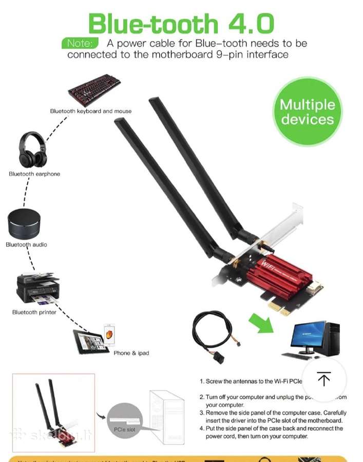WiFi pci + Bt plokste