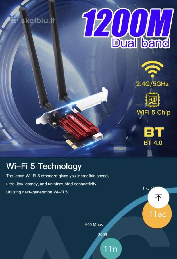 WiFi pci + Bt plokste - nuotraukos Nr. 2