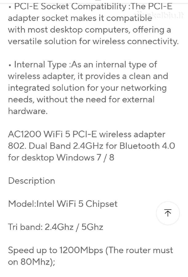WiFi pci + Bt plokste - nuotraukos Nr. 4