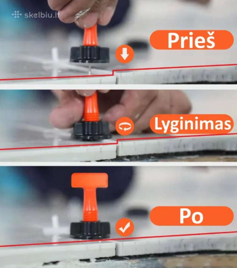 Plytelių išlyginimo sistema, rinkinyje 50 vnt. - nuotraukos Nr. 2