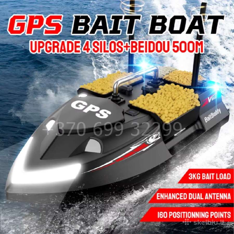 Flytec V802 Pro pašarų laivelis su GPS 160 taškų