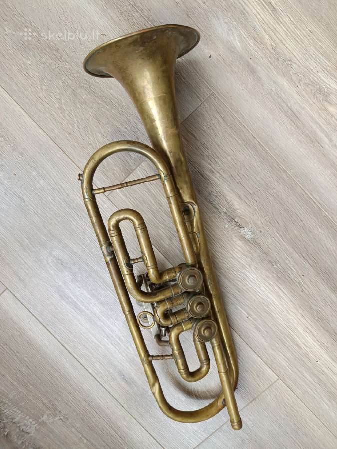 Vintage žalvarinis trimitas – interjero dekoracija - nuotraukos Nr. 10