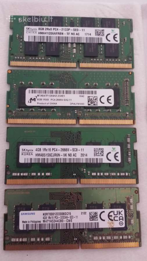 Ddr4 po 1vnt 4-8gb