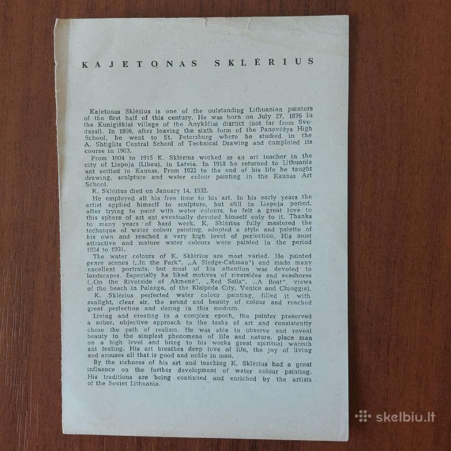 Kajetonas Sklėrius - atviručių komplektas . - nuotraukos Nr. 17