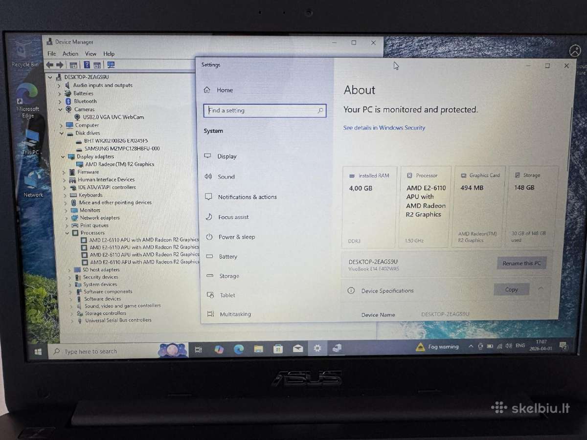 Asus R417w - nuotraukos Nr. 4
