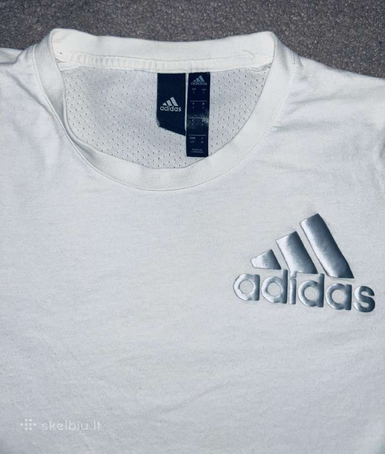 Adidas balti medvilniniai marškineliai S dydzio