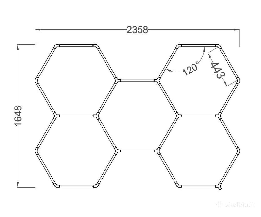 Hexagon LED Korio tipo šešiakampis apšvietimas 5he - nuotraukos Nr. 2