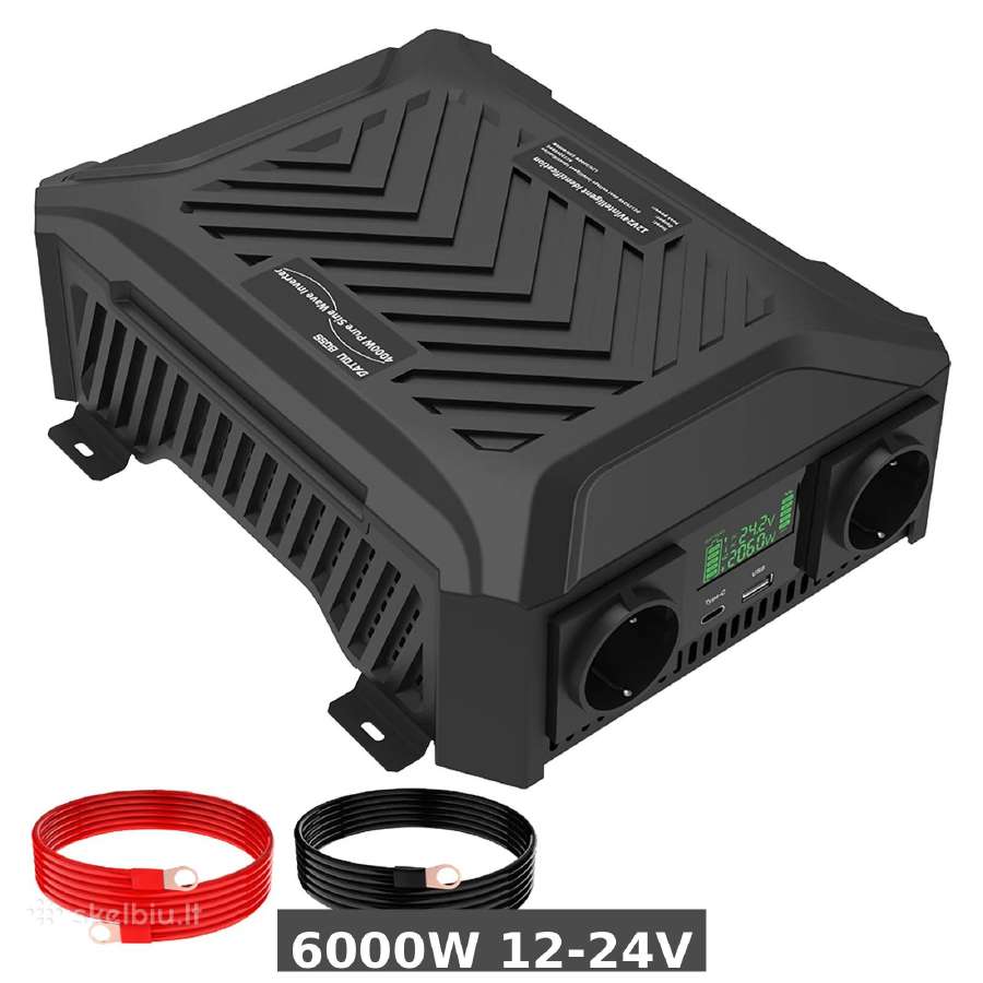 12-24v Inverteris 220v Pure sine wave 6000w