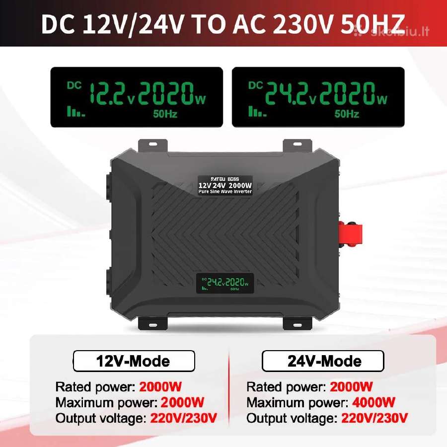 12-24v Inverteris 220v Pure sine wave 6000w - nuotraukos Nr. 11