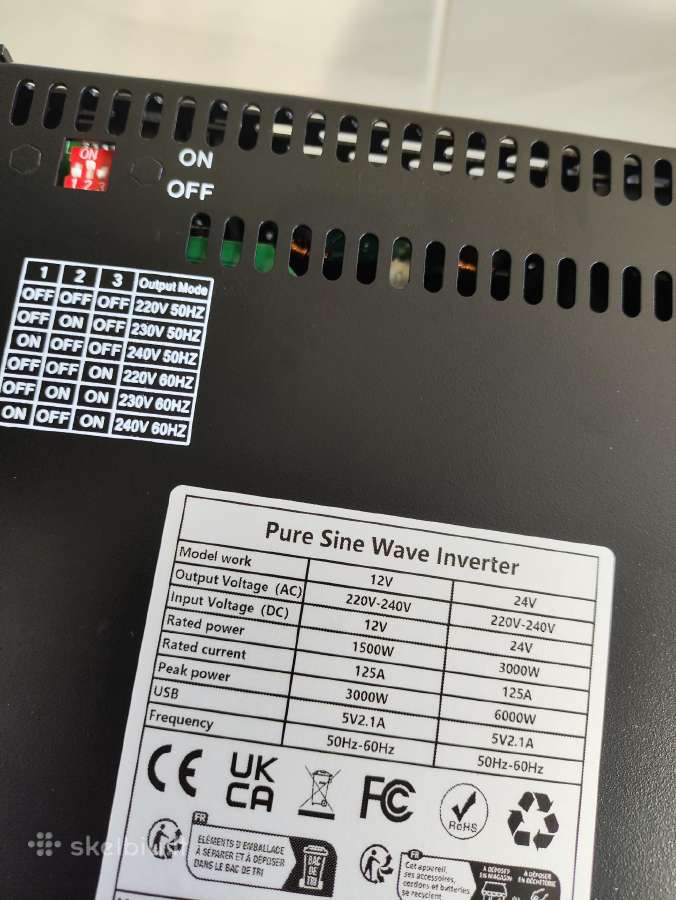 12-24v Inverteris 220v Pure sine wave 6000w - nuotraukos Nr. 21