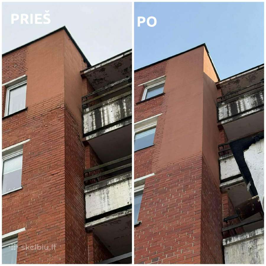 Aukštuminiai fasadų remonto (tinkavimo) darbai - nuotraukos Nr. 8