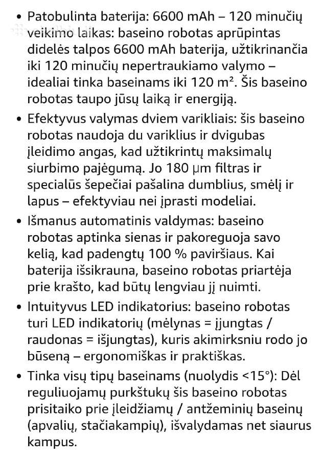 Baseinų valymo robotas Wy1103,be žarnos,120kv - nuotraukos Nr. 6