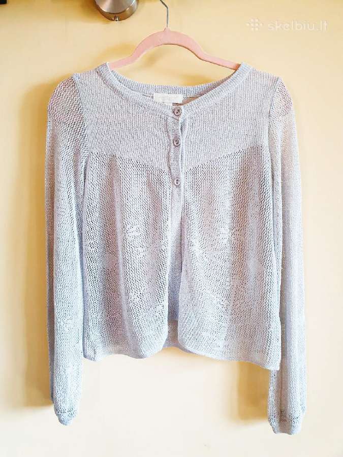 Marc Lauge beige soft cardigan shimmer aesthetic M