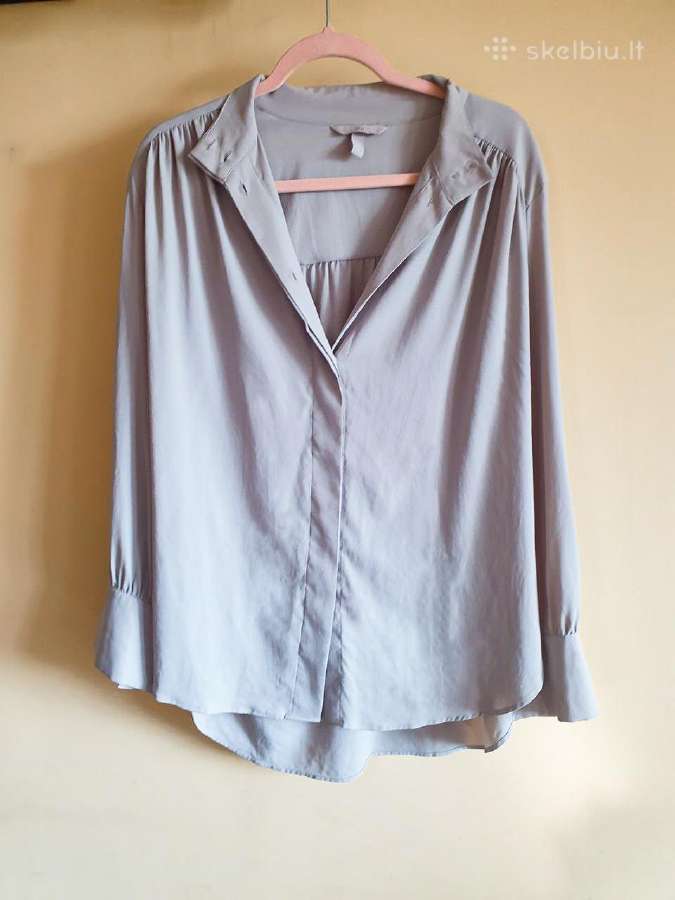 H&m oversized soft blouse coffee beige aesthetic M