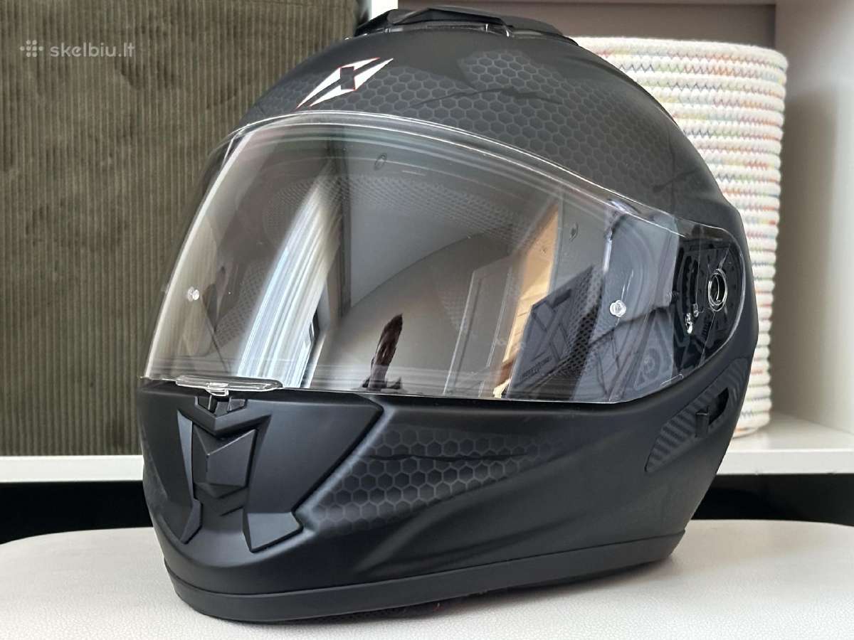 Motociklo šalmas Dexter full face yra L ir XL dydž