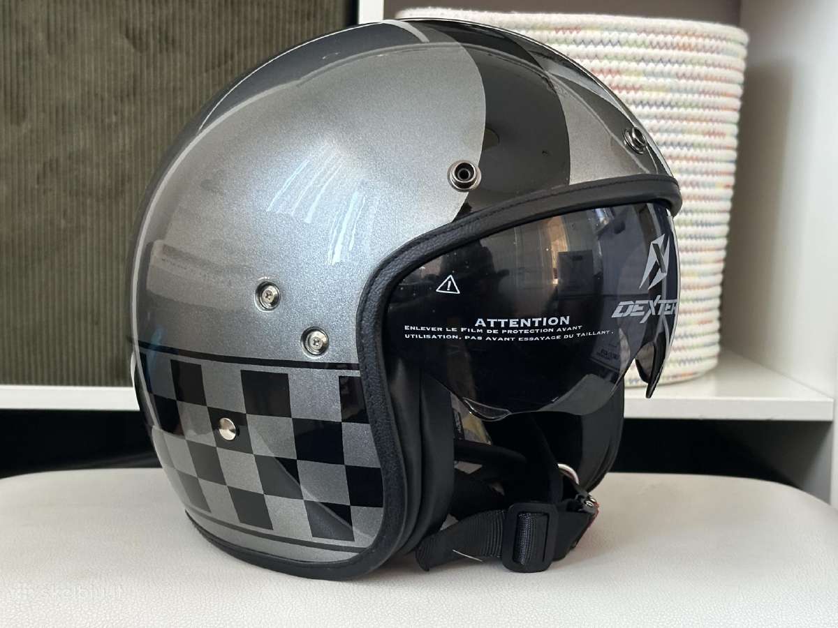 Retro motociklo šalmas Dexter dydžiai S ir M - nuotraukos Nr. 3
