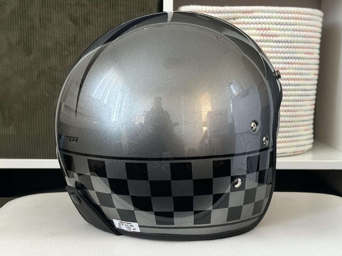 Retro motociklo šalmas Dexter dydžiai S ir M - nuotraukos Nr. 4