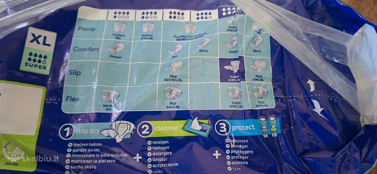 Suaugusiųjų sauskelnės Tena ir Adult care XL dydis - nuotraukos Nr. 6