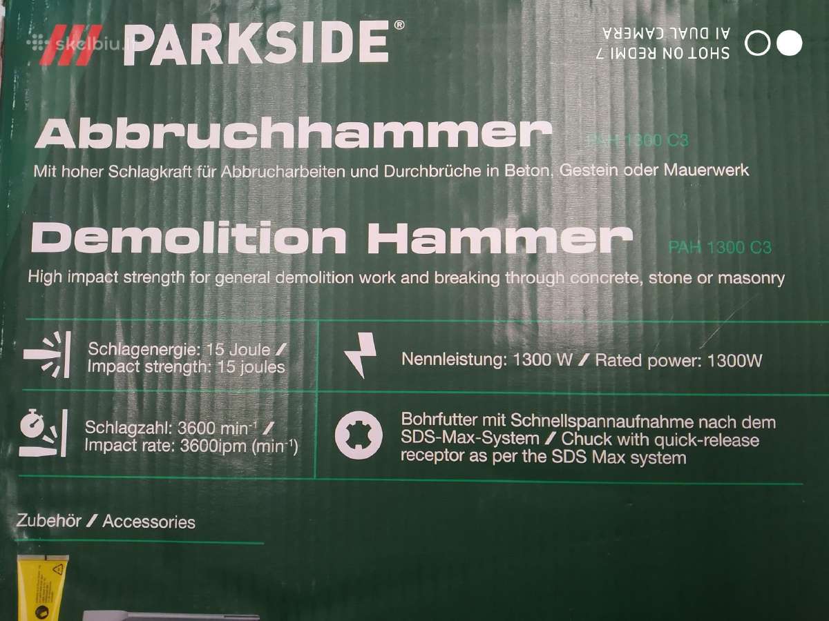 Akumuliatorinis perforatorius Bosch,parkside. - nuotraukos Nr. 14