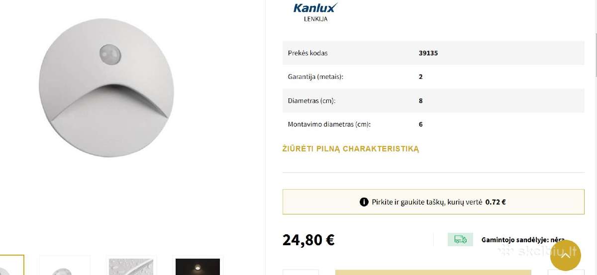 Sienines LED lempos su davikliu - nuotraukos Nr. 4