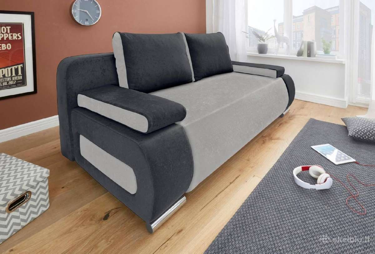 Minkšta sofa-lova „Moritz 2 su patalynės dėže