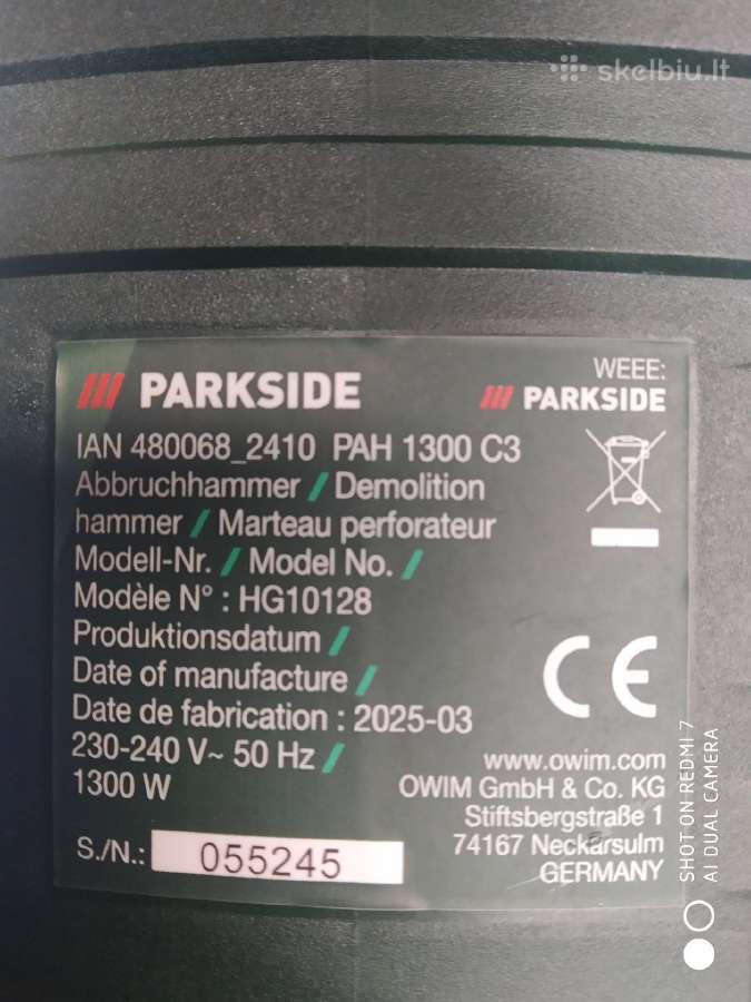 Perforatorius Parkside, Bosch. - nuotraukos Nr. 3