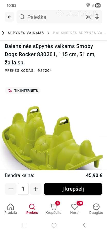 Puikios būklės balancinė dvivietė Smoby supynė - nuotraukos Nr. 6