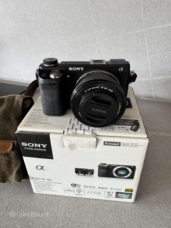 Sony Nex-6 fotoaparatas su objektyvu E16-50mm