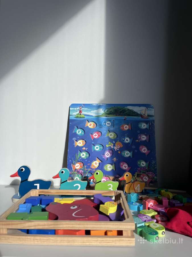 3 vnt medinių žaislų rinkinys Montessori