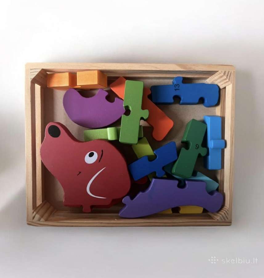 2 vnt medinių žaislų rinkinys Montessori - nuotraukos Nr. 3