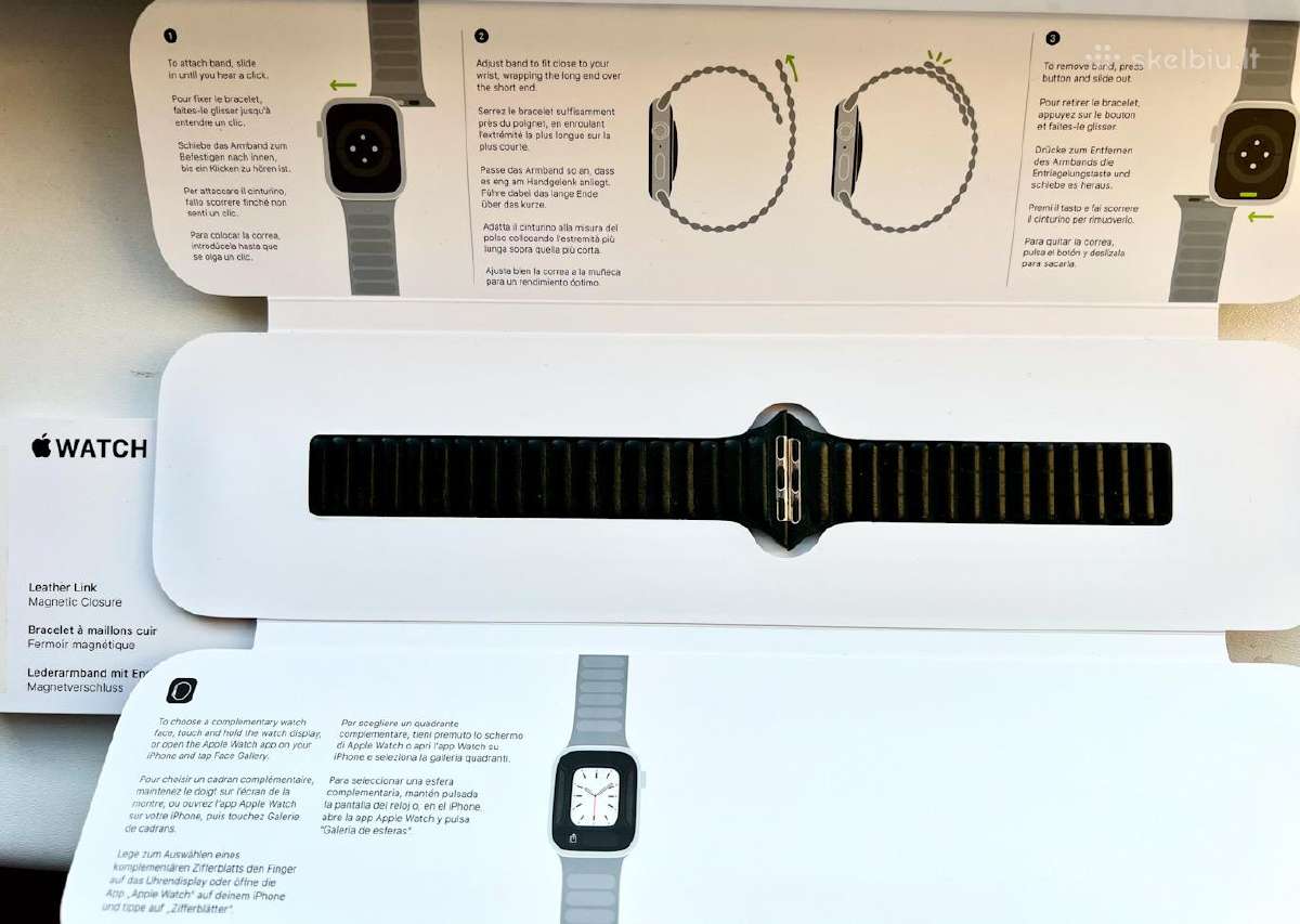 Originalus dirželis Apple Watch Leather Link 45 mm